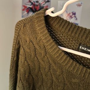 Army green sweater